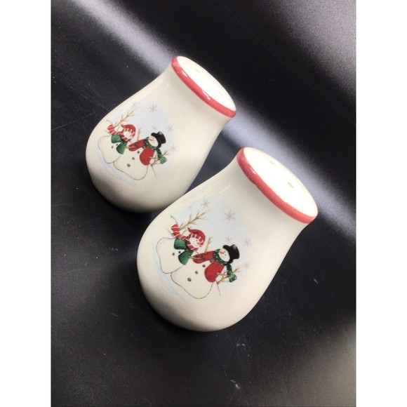 Royal Seasons Snowmen Christmas Salt & Pepper Shaker Set Holiday Stoneware  01V7 - Picture 6 of 8